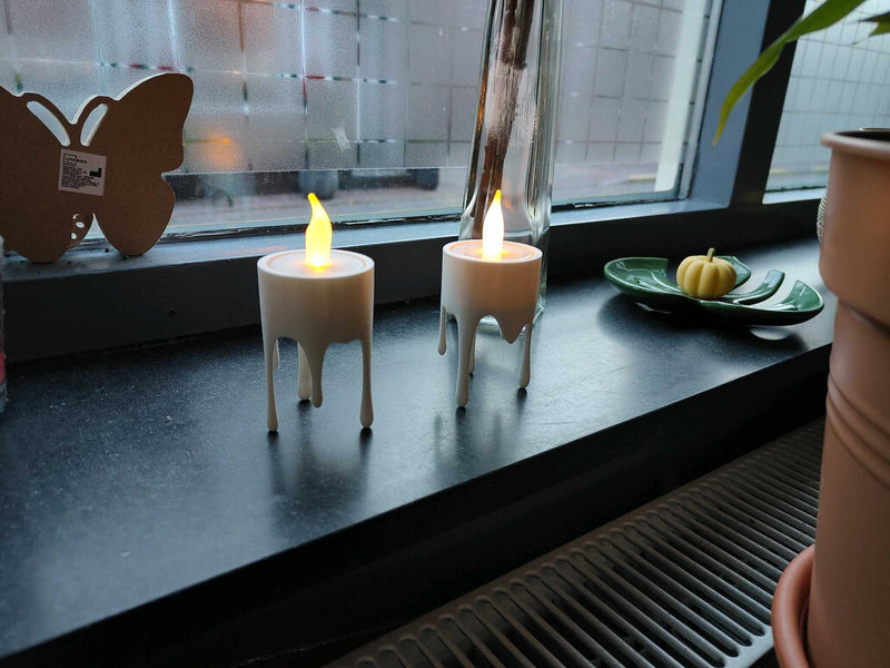 Yüzen Damlayan Mum – LED Tealight Tutucu (Cadılar Bayramı Temalı) (2’li Set)