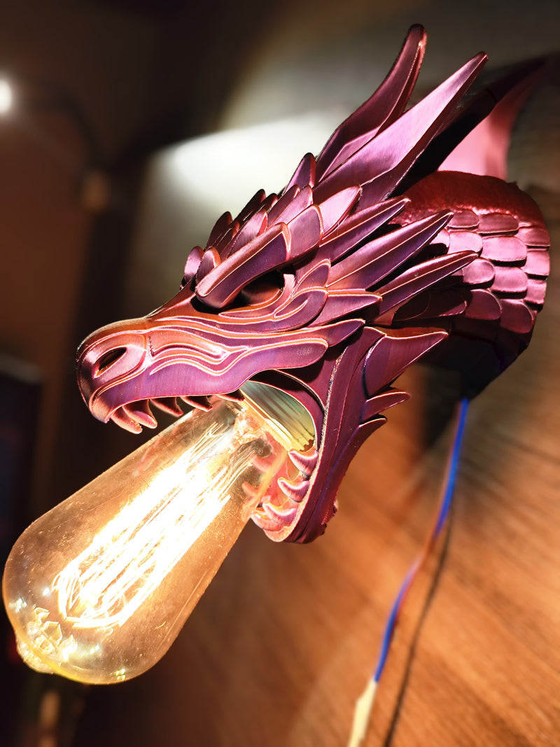 Ejderha Nefesi Duvar Lambası | Modern Dekoratif Aydınlatma | E27 Duy Uyumlu