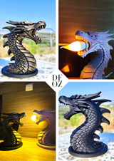 Ejderha Nefesi Dekoratif Gece Lambası – Ejderha Alev Heykeli | 3D Özel Tasarım