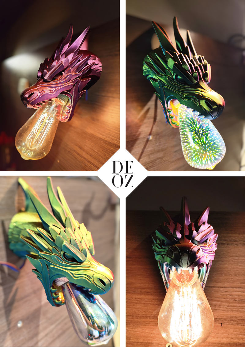 Ejderha Nefesi Duvar Lambası | Modern Dekoratif Aydınlatma | E27 Duy Uyumlu