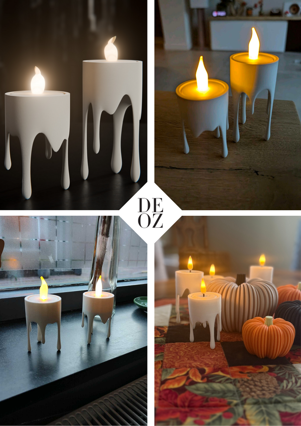 Yüzen Damlayan Mum – LED Tealight Tutucu (Cadılar Bayramı Temalı) (2’li Set)