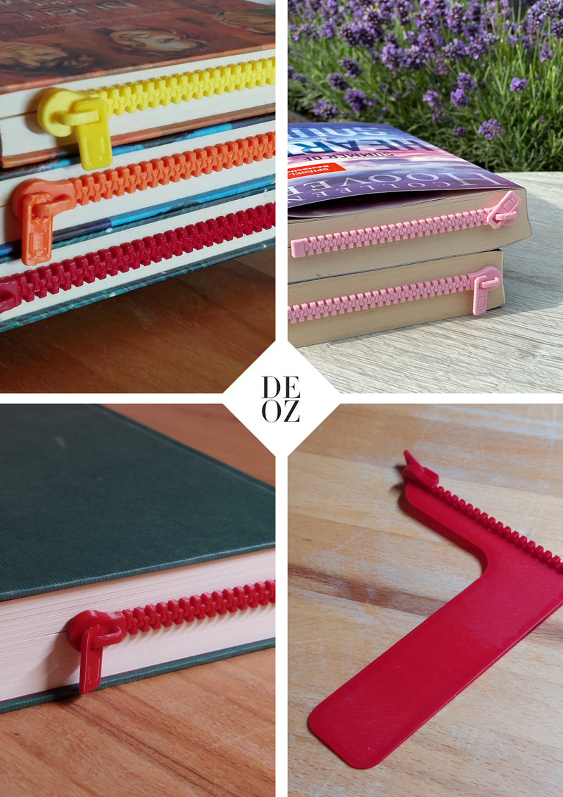 Fermarkaç – 3D Baskı Fermuar Tasarımlı Kitap Ayracı (3’lü Set)